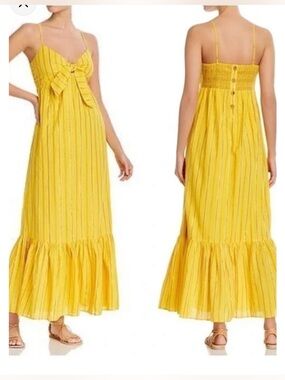 Saylor Eloisa Maxi Cotton Stripe Dress – Sunny Yellow